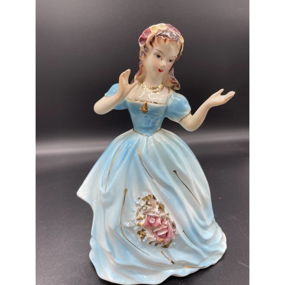 Vintage Enterprise Exclusives Girl Lady Figurine w/ Blue Dress Japan Toronto CA - Picture 2 of 12